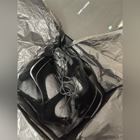 YSL - BLACK 37.5 TRIBUTE 105 SANDALS - Picture 2 of 9